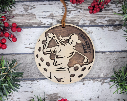 Custom Female Golf Ornament