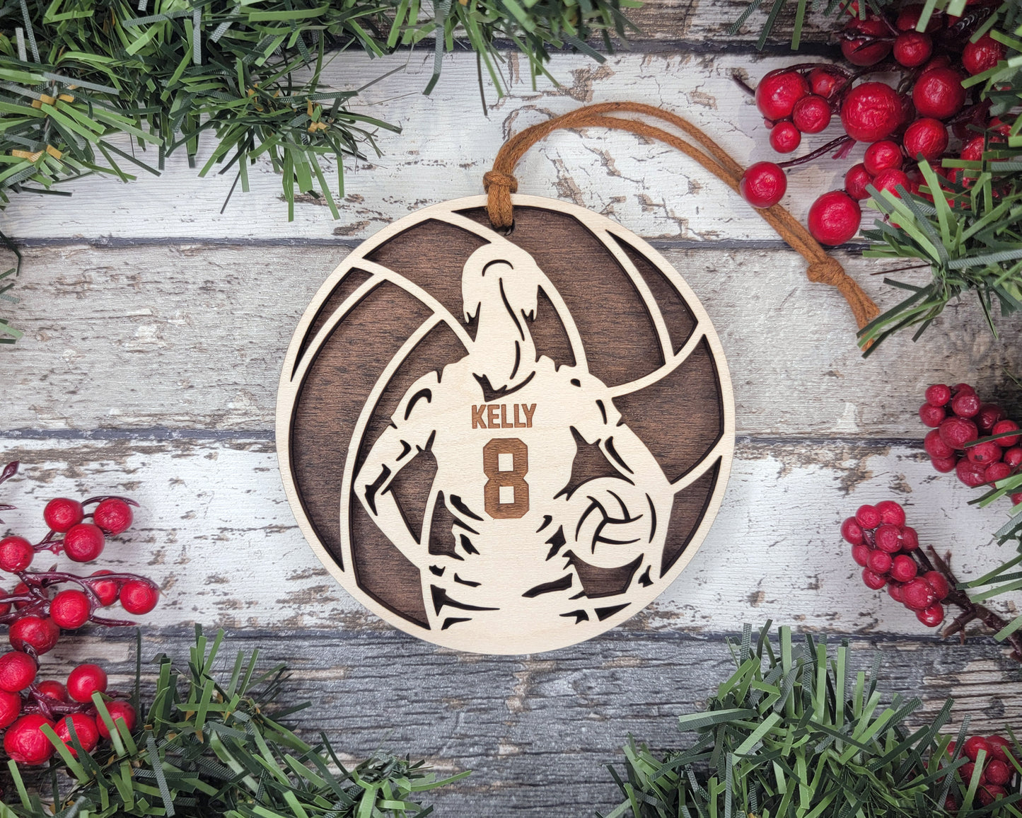 Custom Female Volleyball Ornament