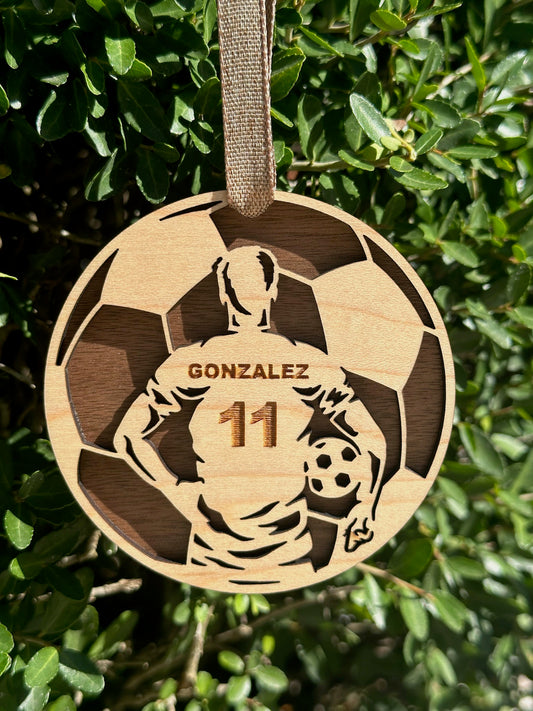 Custom Male Soccer Ornaments