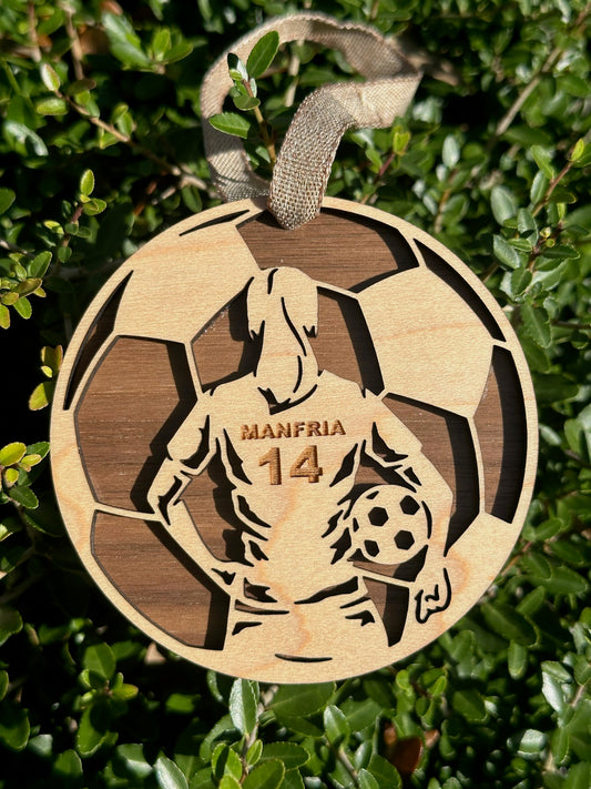 Custom Female Soccer Ornament