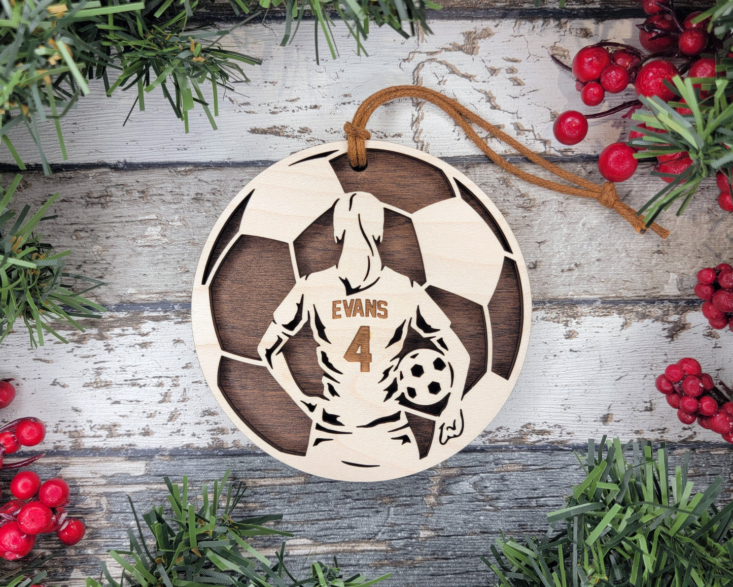 Custom Male Soccer Ornaments